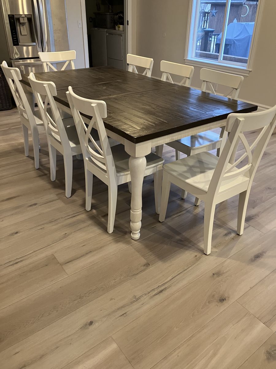 Farmhouse Kitchen Table and Chairs for 6-8 people