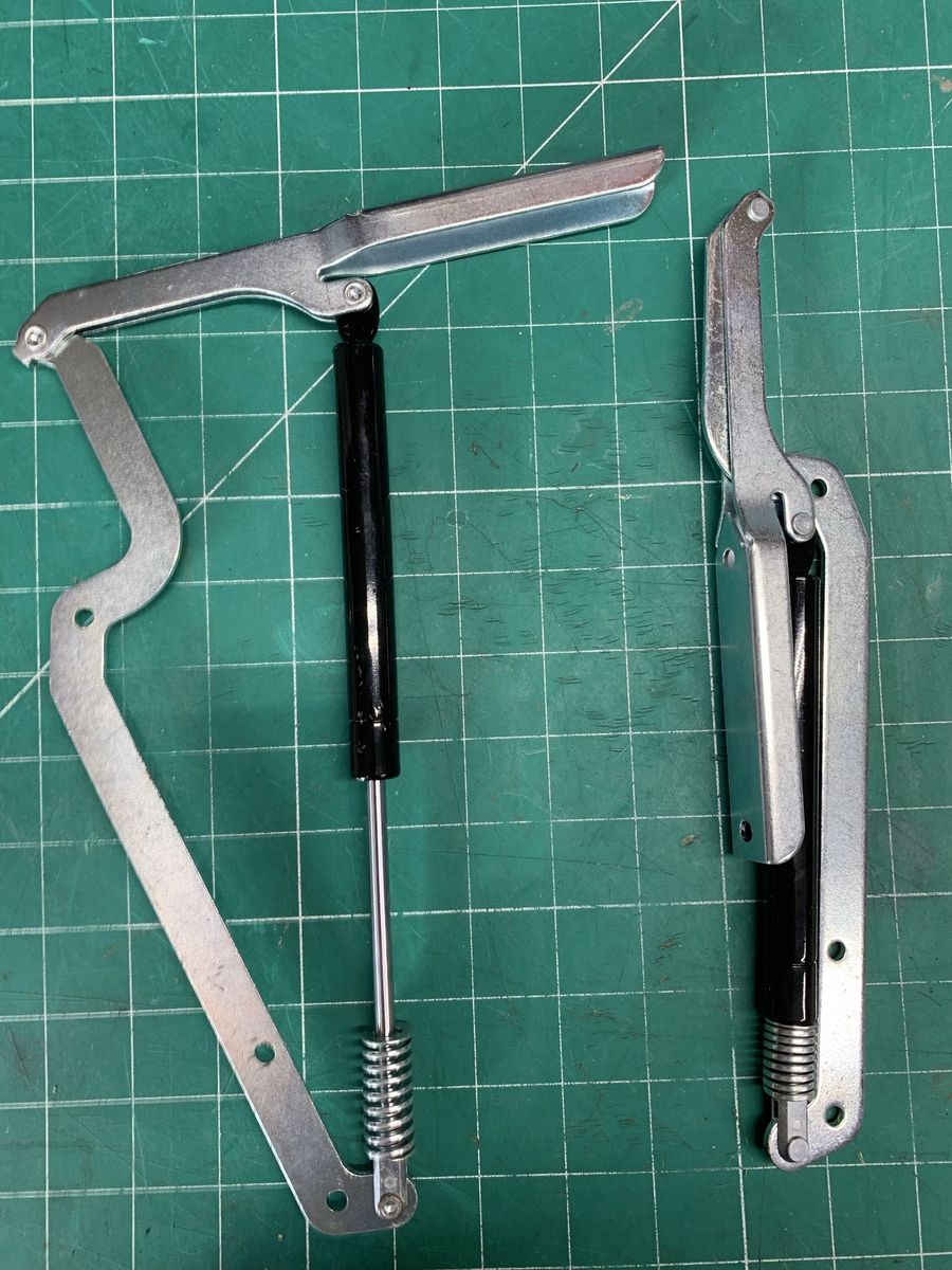 Pair of Metal Cabinet Bed Lift Hinges with Gas Strut Dampers