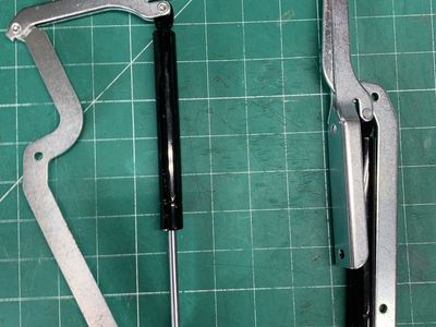 Pair of Metal Cabinet Bed Lift Hinges with Gas Strut Dampers