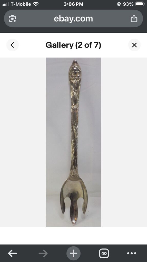 Ex Cond Silver Plated Santa Salad Fork