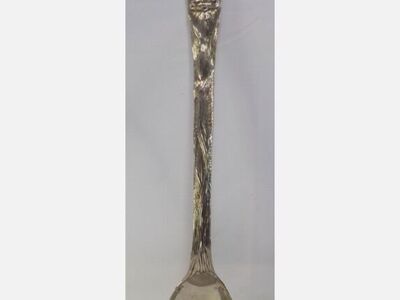 Ex Cond Silver Plated Santa Salad Fork