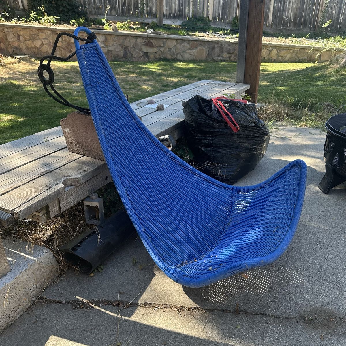 IKEA Svinga Blue Hanging Wicker Chair