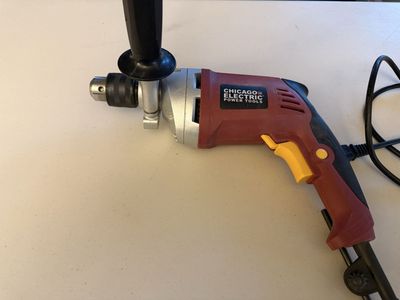 Chicago Electric 7.5A Hammer Drill (Item 60495) with Auxiliary Handle