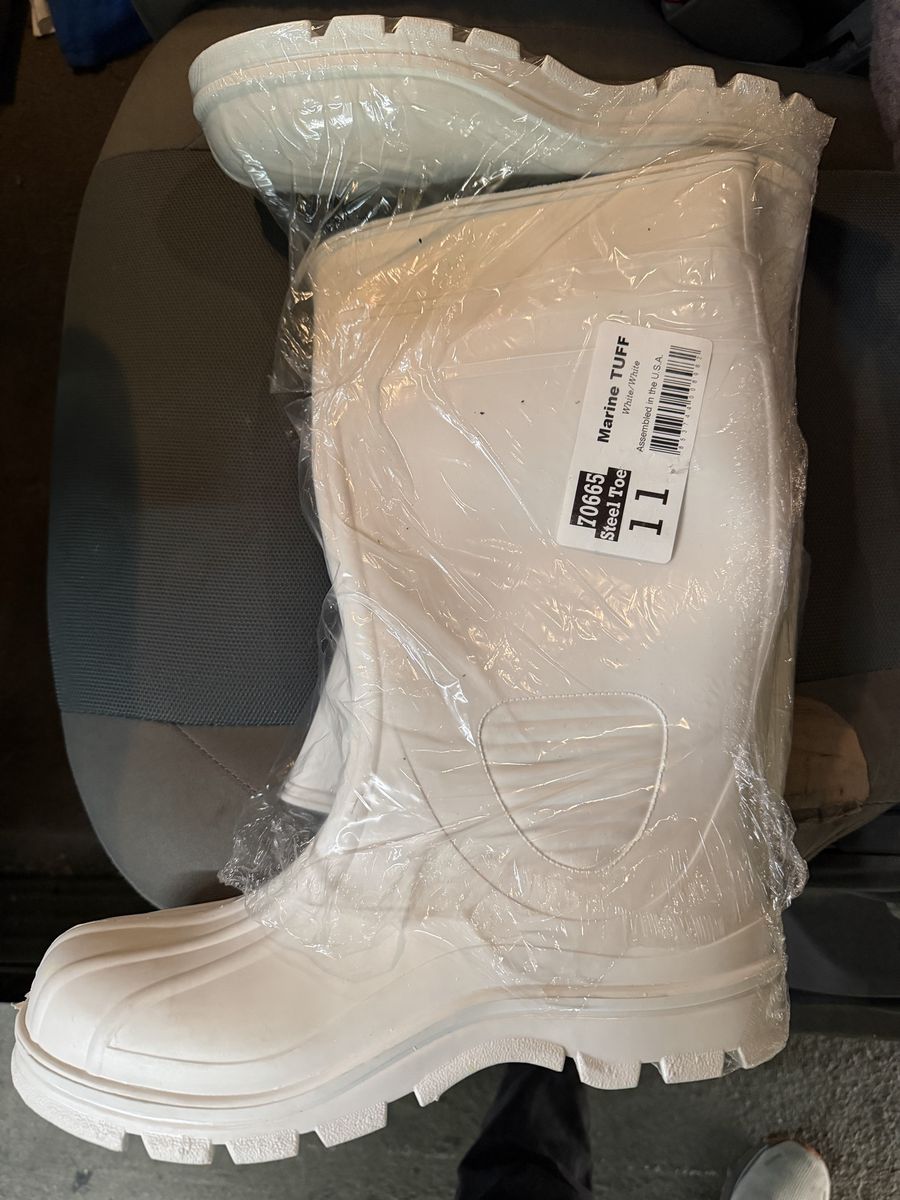 Marine Tuff White Steel Toe Work Boots Size 11 New in Packaging