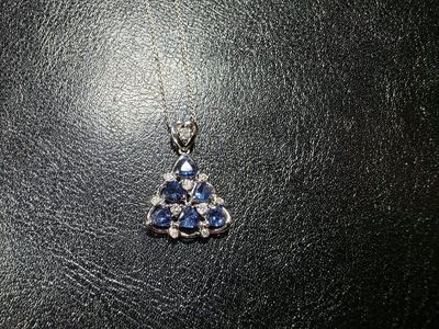 Natural Tanzanite & Diamond Pendant Necklace | 1.63 CTW Tanzanite | Sterling Silver | Appraised $1,620