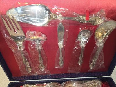Vintage Silver Plated Flatware Set Complete in Velvet Lined Case