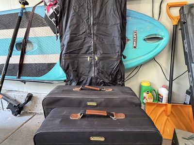 Black Luggage Suitcases and Garment Bag Set