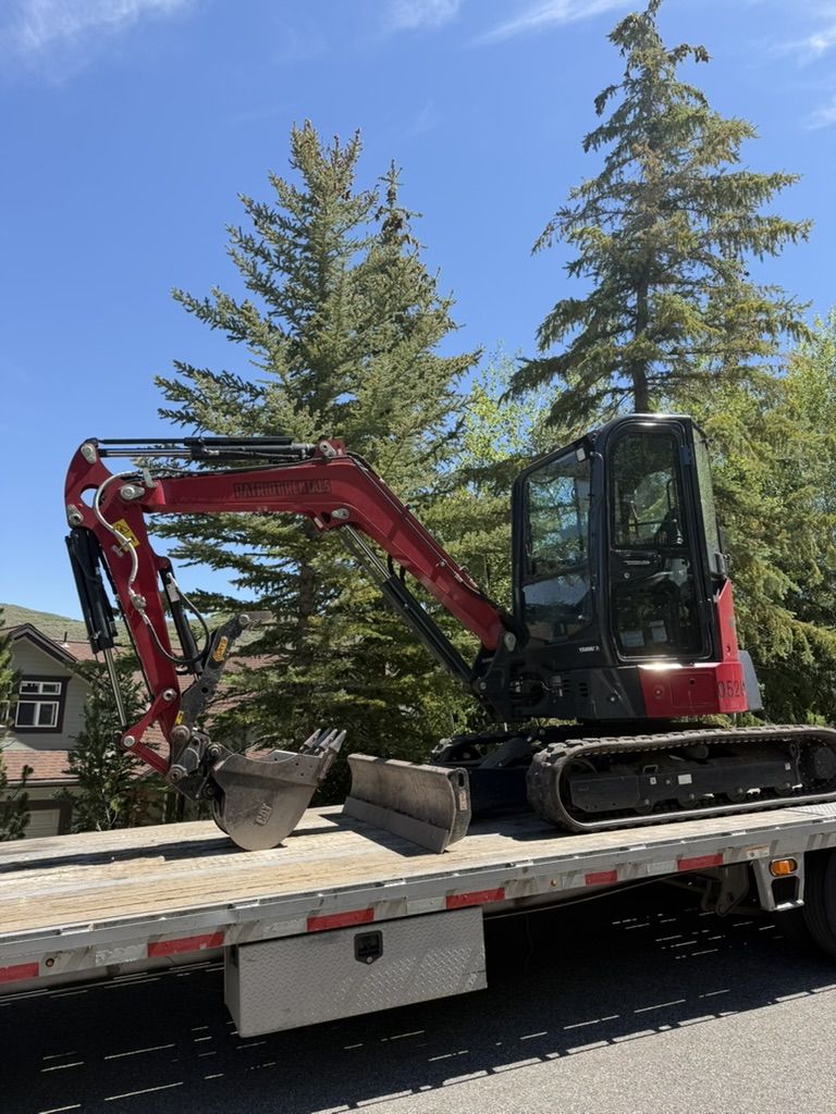 35 Class Mini Excavator and Flatbed Trailer Combo For Rent - Hook on and Go
