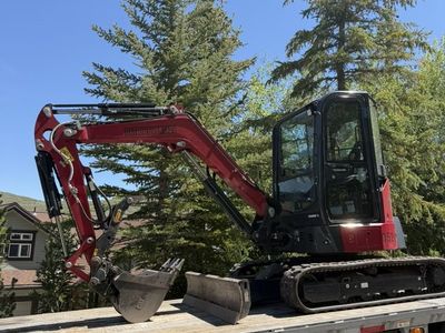 35 Class Mini Excavator and Flatbed Trailer Combo For Rent - Hook on and Go