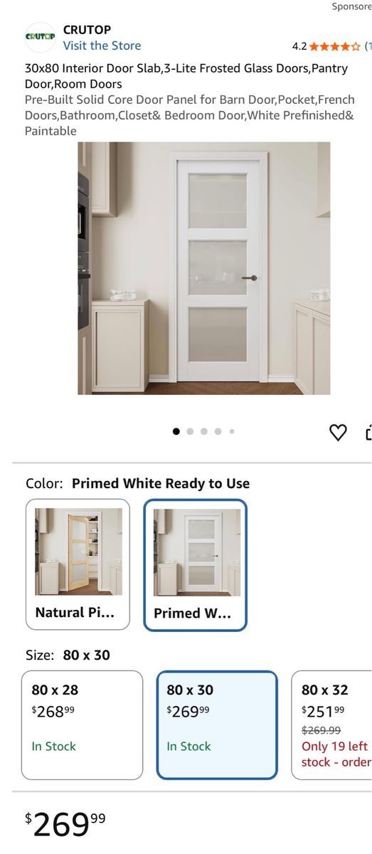 Frosted glass door