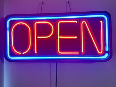 Authentic Hanging Neon OPEN Sign 36X16