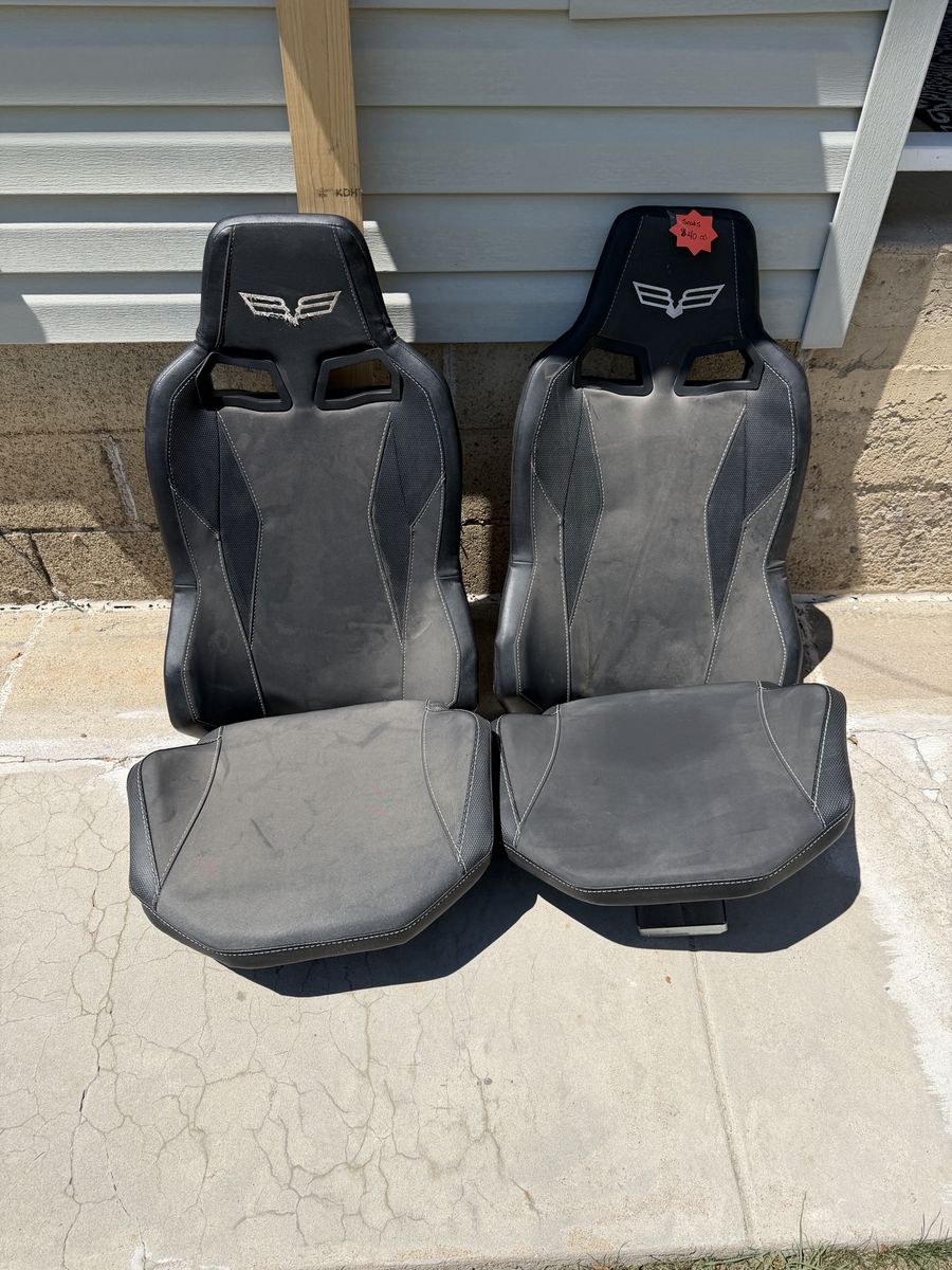 Pair of Black Aftermarket Bucket Racing Seats