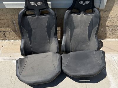 Pair of Black Aftermarket Bucket Racing Seats