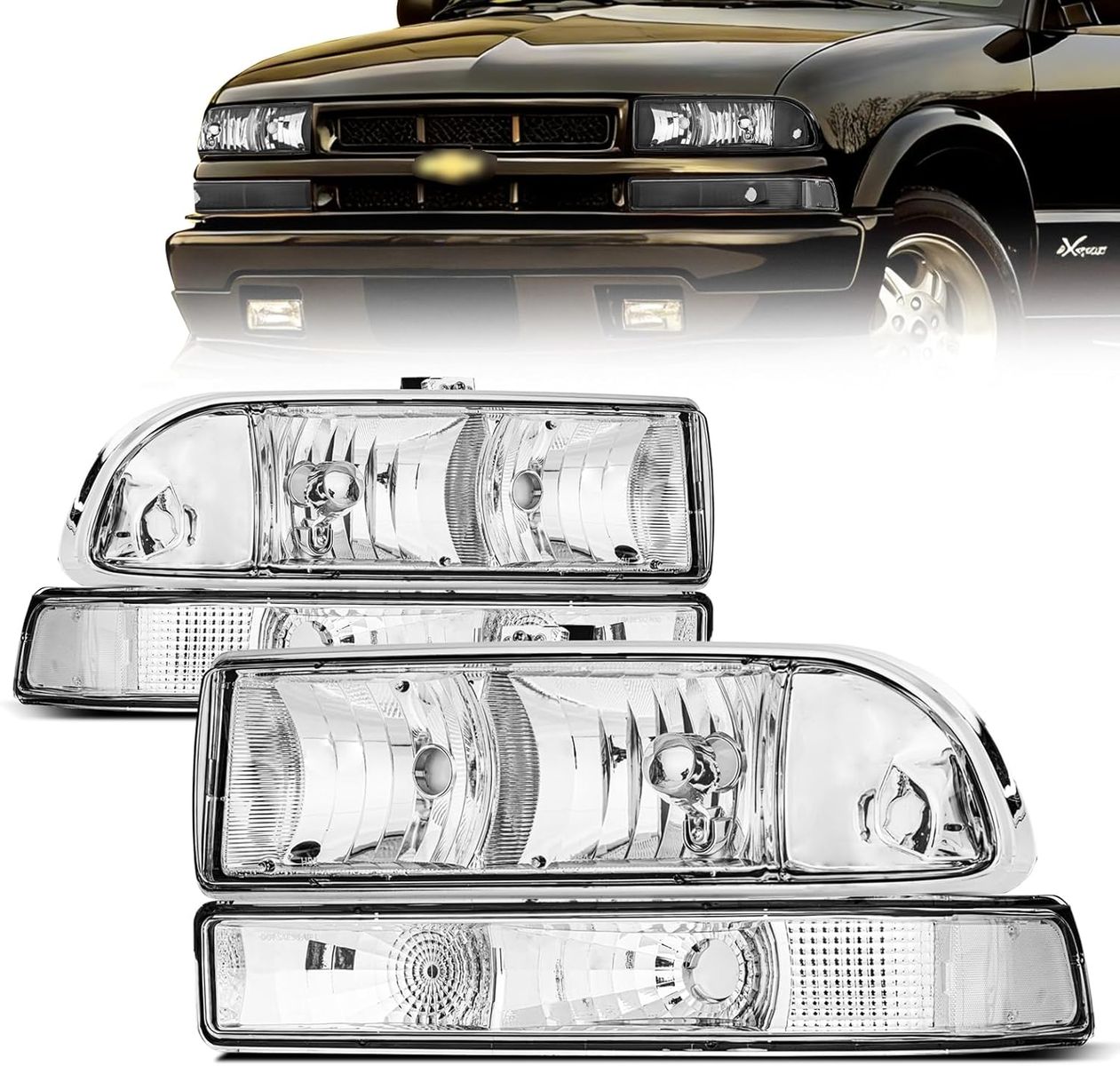 1998-2005 Chevy Blazer, 1998-2004 Chevy S10 Front Headlight Assembly