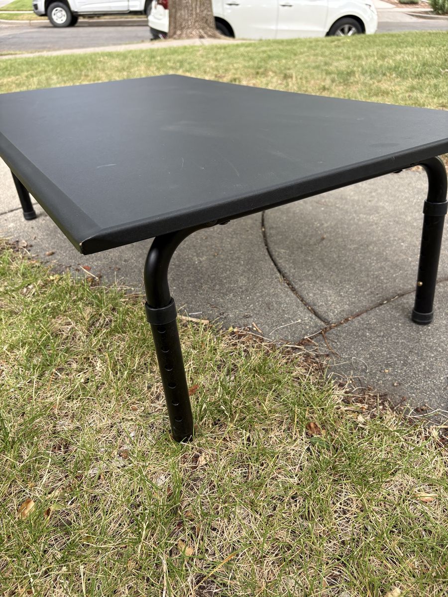 Black Adjustable Height Table - Portable & Versatile