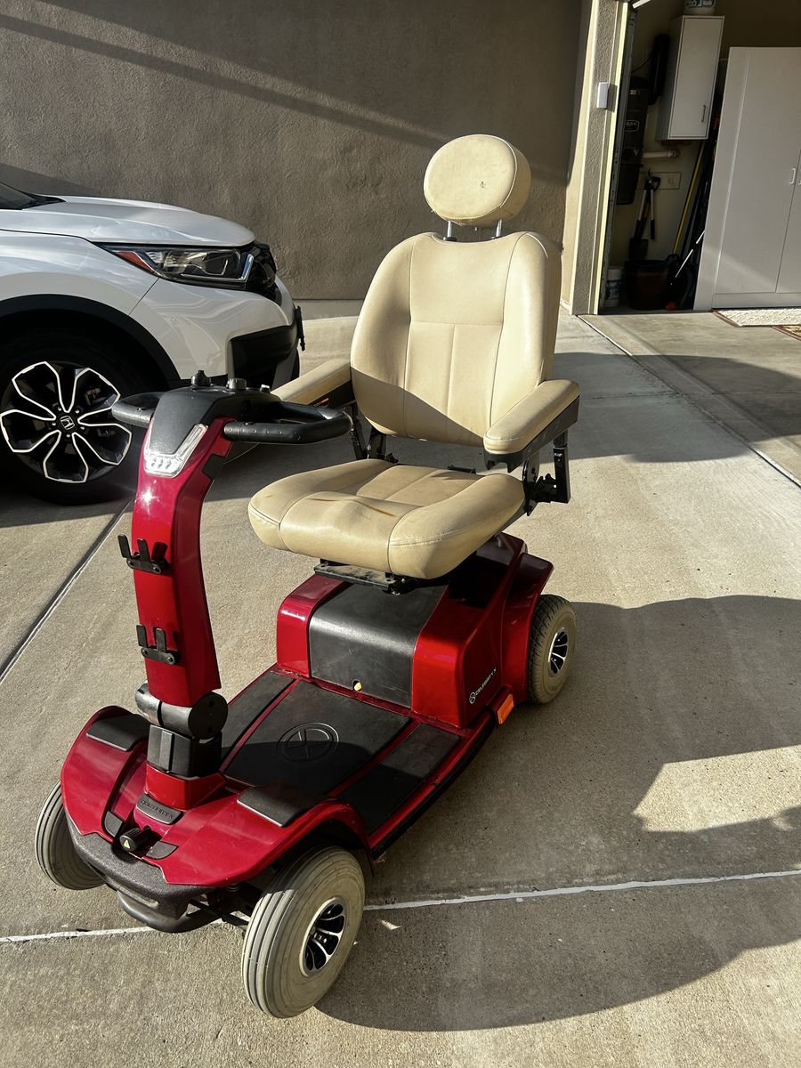 Pride Mobility Celebrity X 4-Wheel Mobility Scooter Red Tan