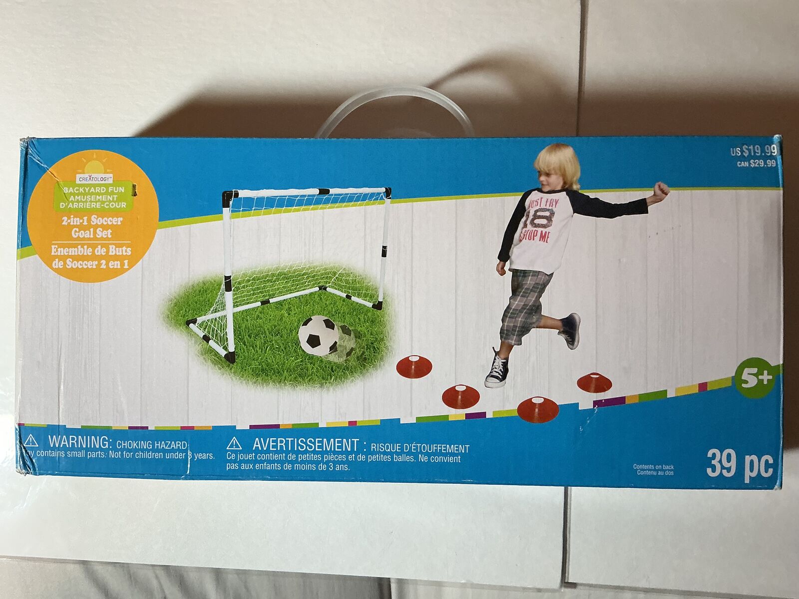 Creatology Backyard Fun Amusement 2-in-1 Soccer Goal Set 39 Pieces, New + HAND crafted Soccer Ball