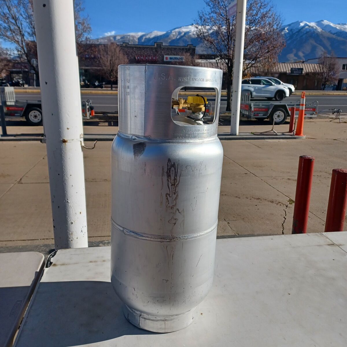 aluminum forklift propane tank