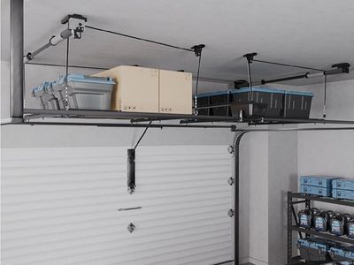 Overhead Garage Storage Rack with Lifting Crank, New in Box**