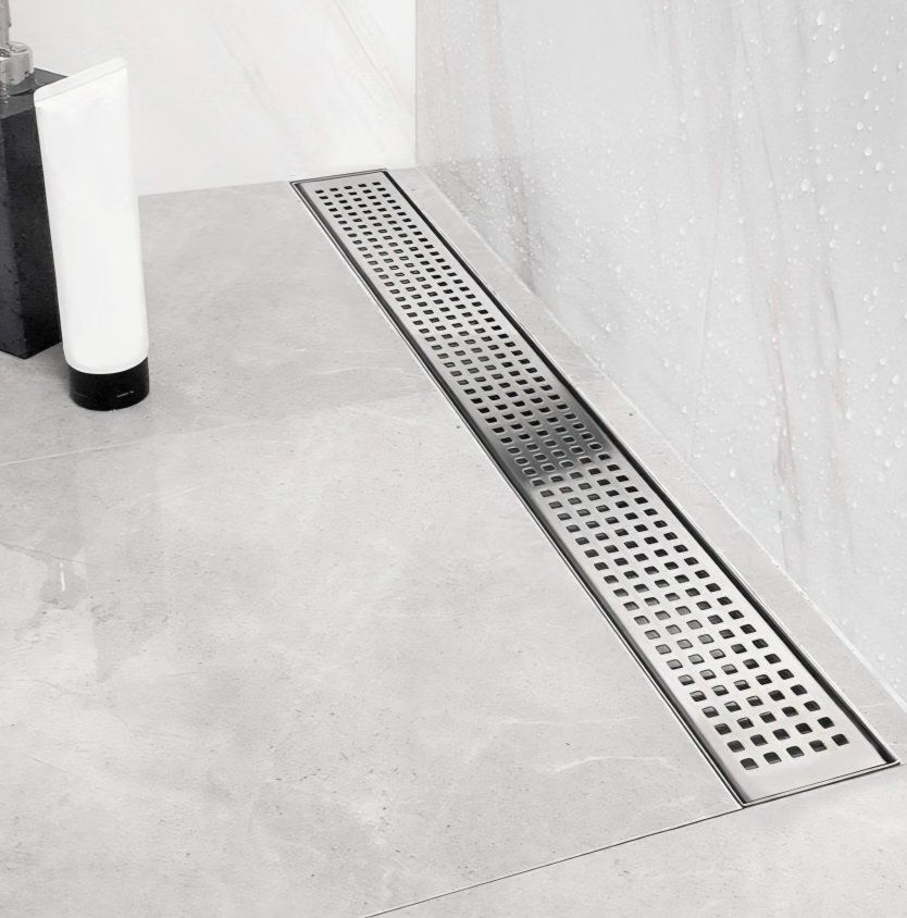 Neodrain 72" Linear Shower Drain, Brushed 304 SS Bathroom Linear Drain,cUPC Brushed Nickel Shower Drain with Quadrato Grate& Adj