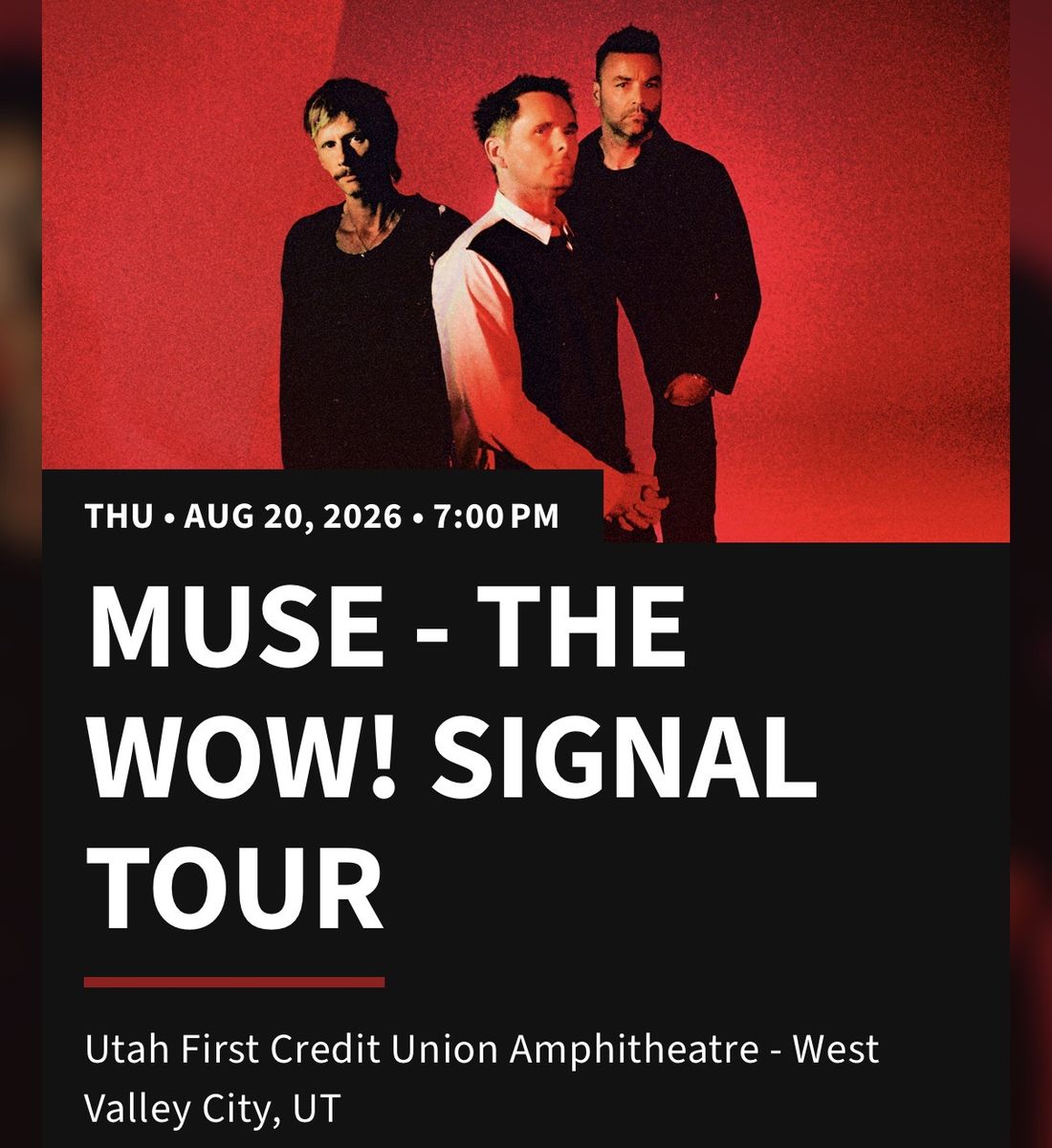 MUSE Tickets August 20th. 