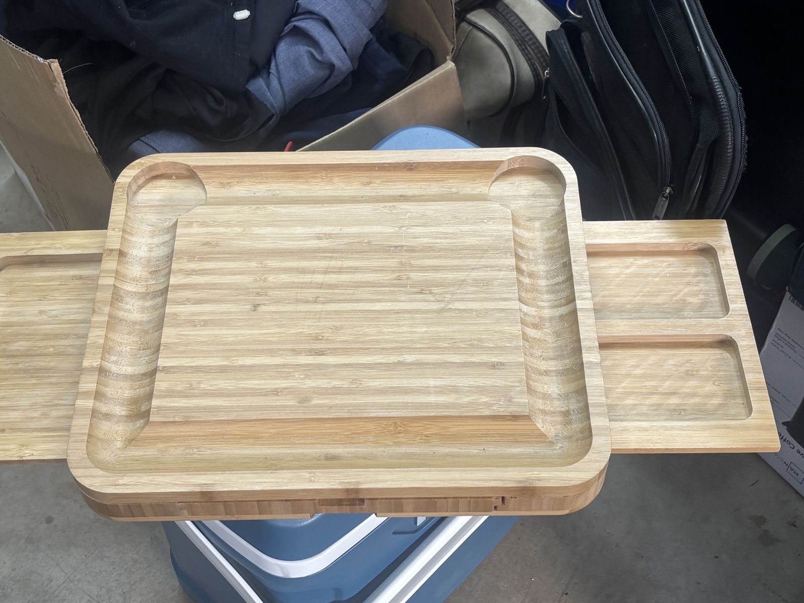 Multi-Functional Bamboo Cutting Board with Slide-Out Trays - Charcuterie, Serving, Prep