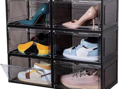 Attelite Large Clear Shoe Box Organizer