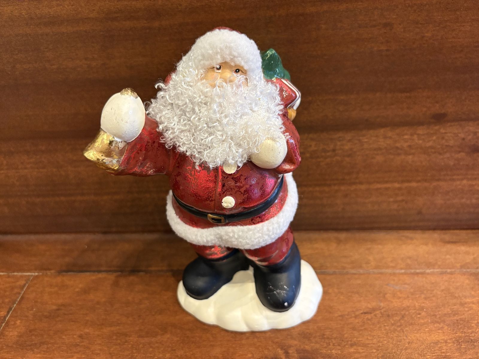 Ceramic Santa Claus w/ Bell & Bag