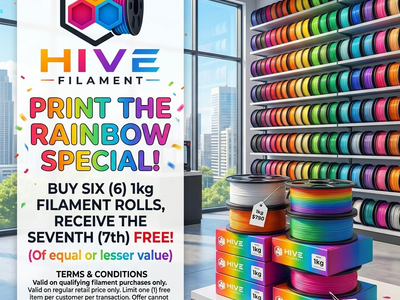 HIVE Filament 3D Printer Filament Special - Buy 6 1kg Rolls Get 1 Free