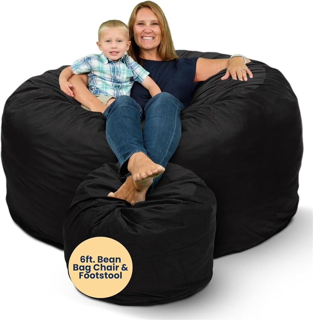 *No Cover* 6ft Bean Bag & Footstool ULTIMATE SACK