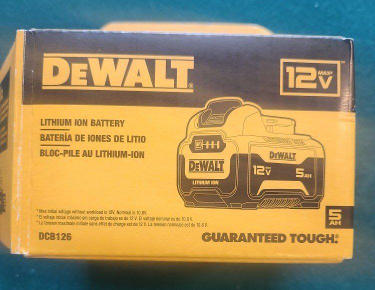 DEWALT 12V MAX 5.0Ah Lithium Ion Battery DCB126