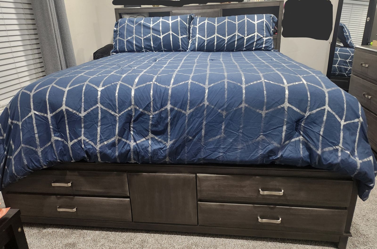Ashley Caitbrook California King Storage Bed w/Dresser includes Pillow-top Mattress