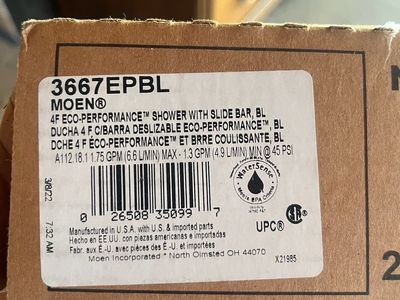 Moen 3667EPBL Matte Black Eco-Performance Handshower with Slide Bar - Unused, Open Box