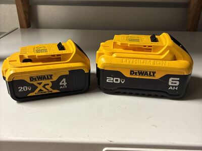 20v dewalt 6ah & 4ah battery (pretty much new)