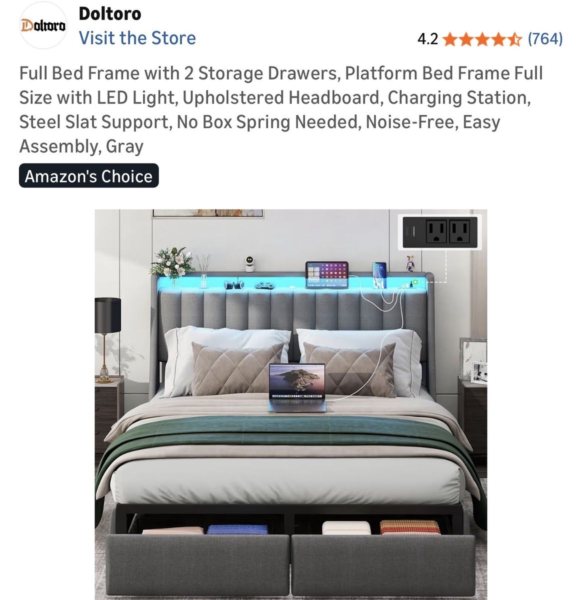 Mattress & Bed Frame with drawers