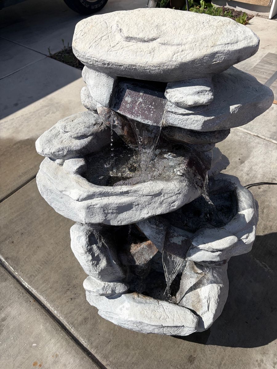 Imitation rock waterfall