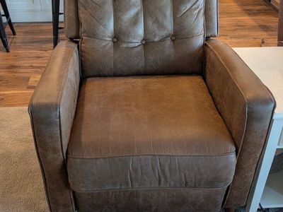 Push Back Microsuede Faux Leather Recliner