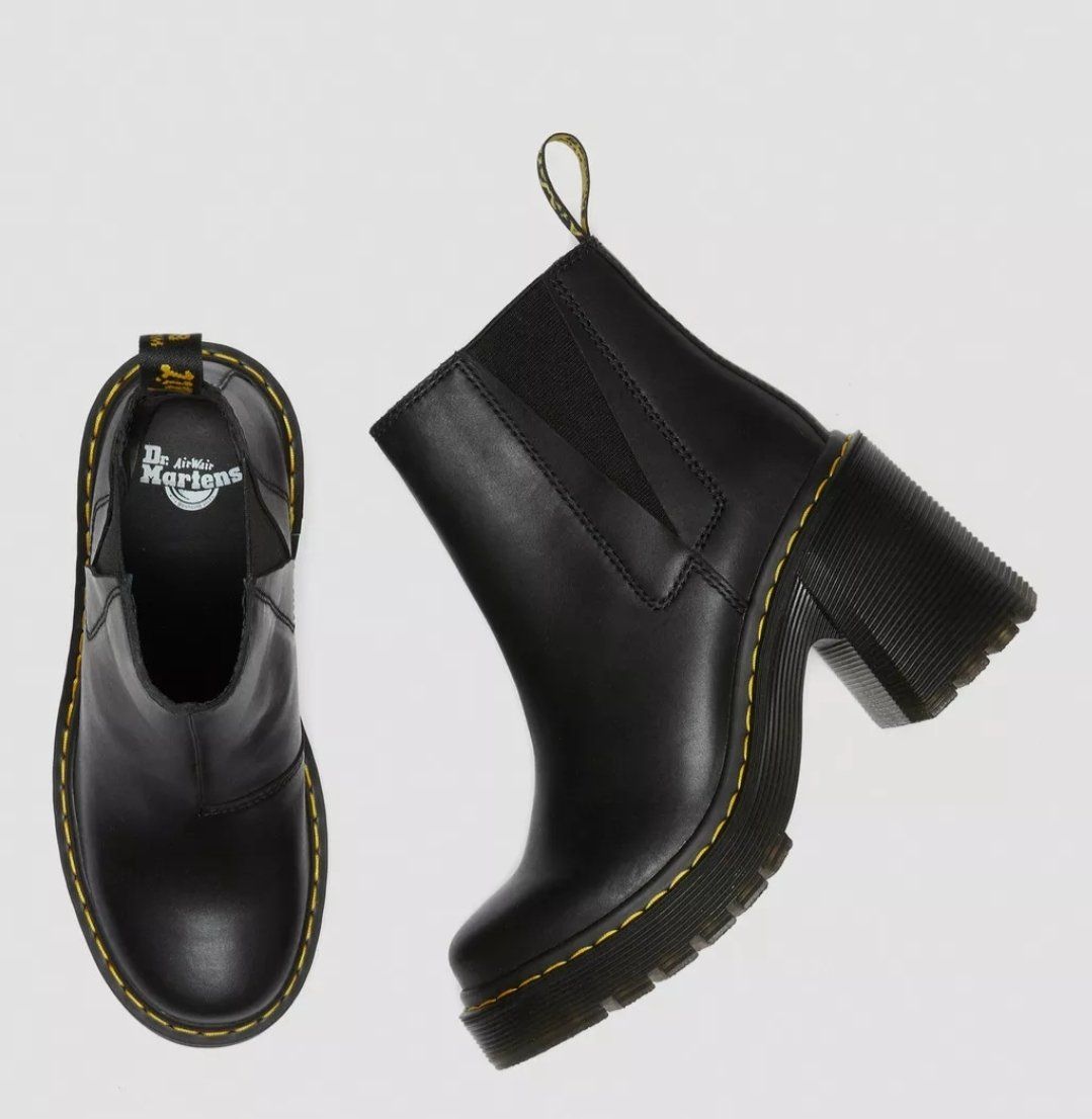 Dr. Martens Women's Spence Leather Flared Heel Chelsea Boots 26440001 SZ 8 - NIB