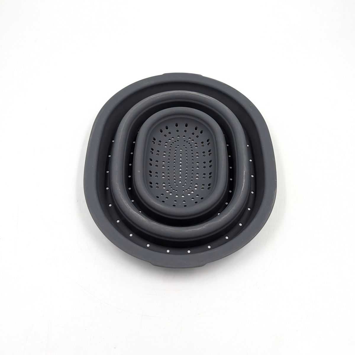 Silicone Collapsible Half Gallon Kitchen Strainer Black