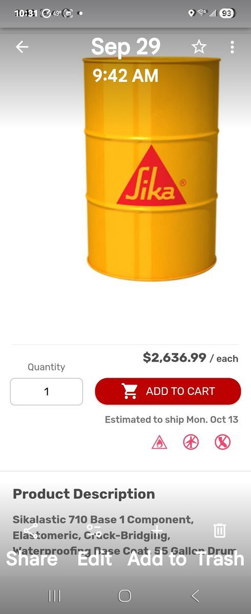 Sika Seal Waterproofing Base Coat