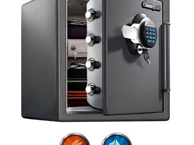 SentrySafe Waterproof and Fireproof Alloy Steel Digital Safe Box for Home with Code Button Keypad, 1.23 Cubic Feet, 17.8 x 16.3