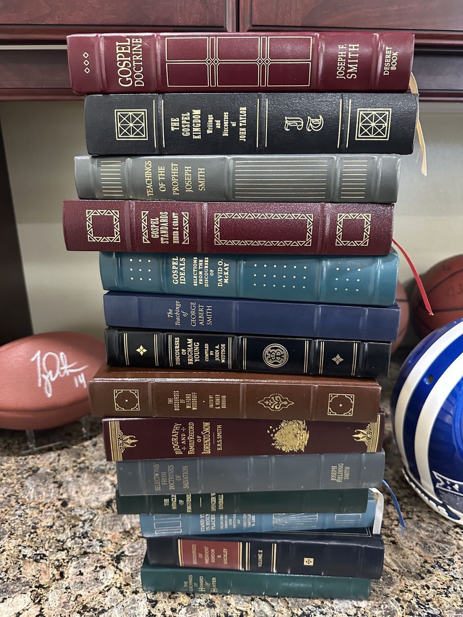 Unique Collector's Opportunity to buy 14 Leather LDS Employee Gift Prophet Books, Like New. See titles