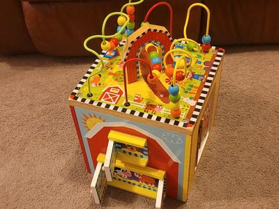 Wooden farm themed activity cube