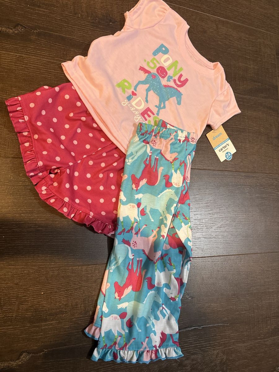 Carter's Toddler Girls 3-Piece Pajama Set Size 24 Months New with Tags