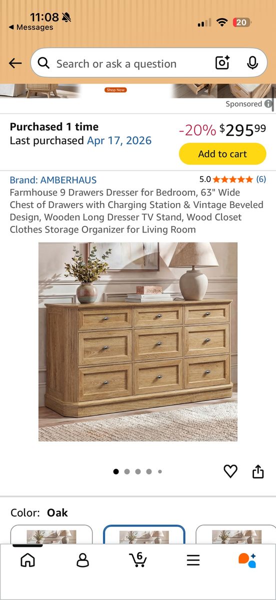 Nine drawer dresser