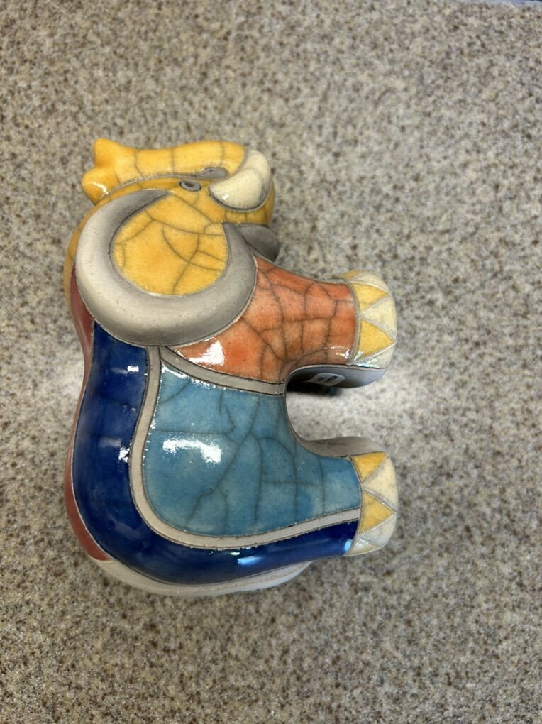 Raku Signed Elephant Pottery South Africa