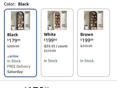 6-Tier Black Arched Industrial Display Shelf, Bookshelf, Storage Unit - 77.16" H