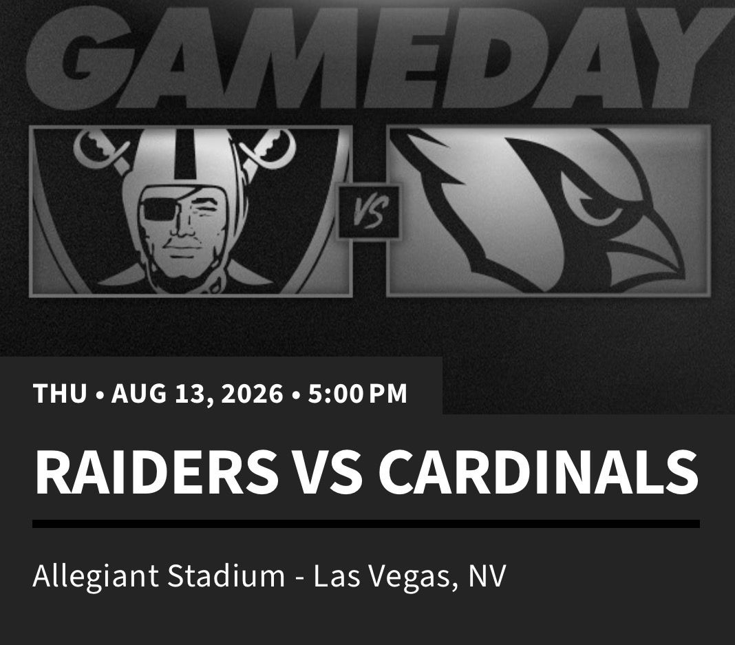 Raiders Tickets, Sec 202, Row 1.