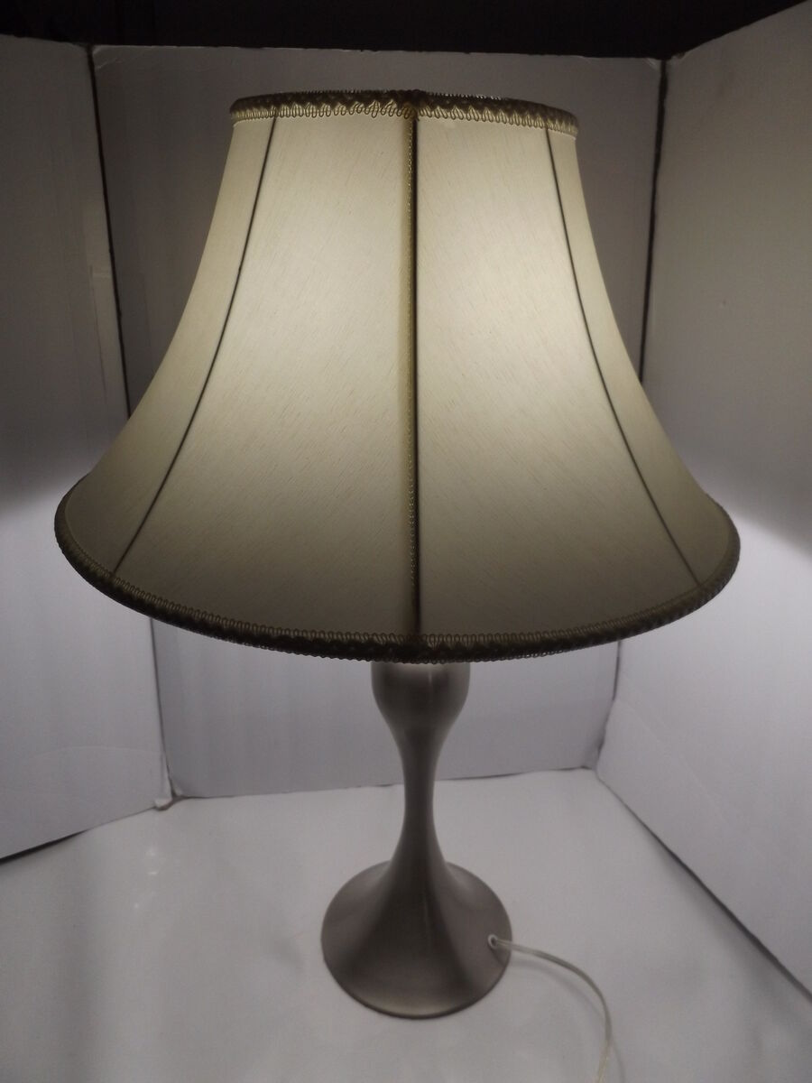 Bailey Brushed Silver Metal Table Lamp 28" Inches Tall Like New