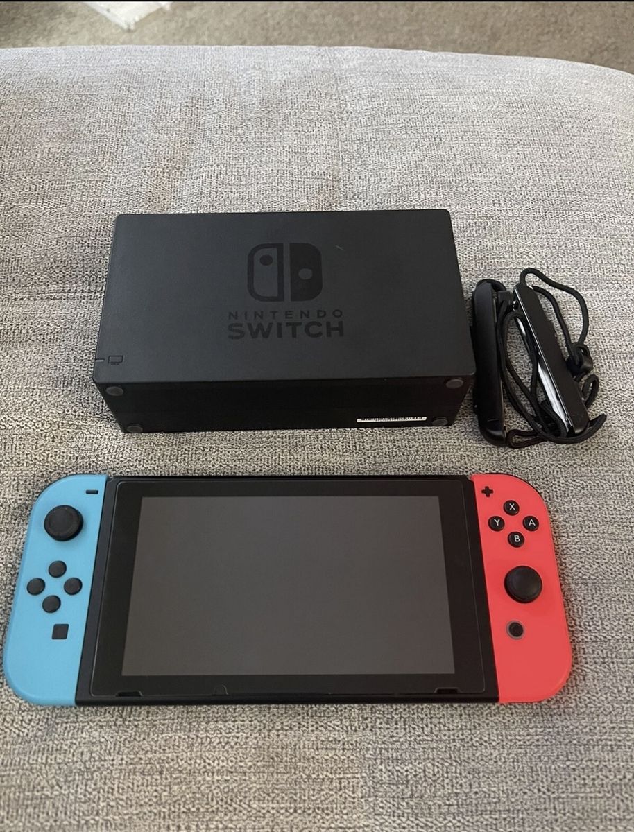 Nintendo Switch Console w/ Dock, Joy-Cons & Straps - Black/Blue/Red